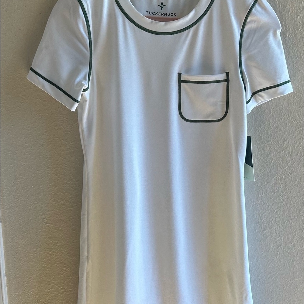NWT Tuckernuck white with green trim activewear Dress tennis pickleball DS 404 - Picture 4 of 10